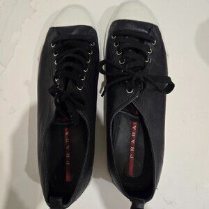 Prada Leather Vulcanized Cap-Toe Sneakers